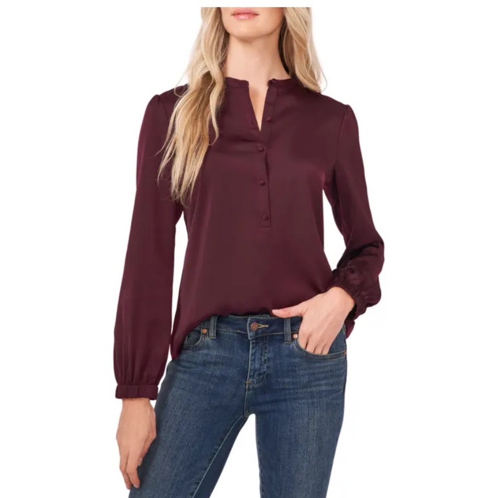 CeCe Women's Burgundy Blouse